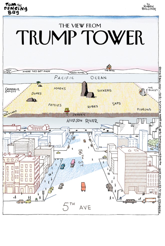 Tom the Dancing Bug 1303 view from trump tower