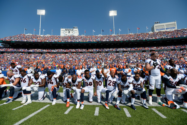 Denver Broncos versus the Buffalo Bills
